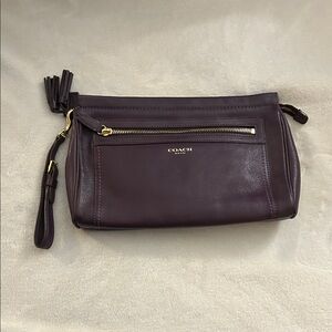 Coach Legacy dark plum Leather Wristlet